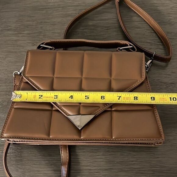 Fashion Rhombus brown‎ quilted crossbody shoulder bag - Picture 3 of 16